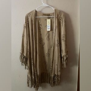 Wrangler suede fringe cardigan